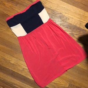 Color block Strapless Dress